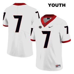 Youth Georgia Bulldogs NCAA #7 Tyrique Stevenson Nike Stitched White Legend Authentic No Name College Football Jersey VRY3054OY